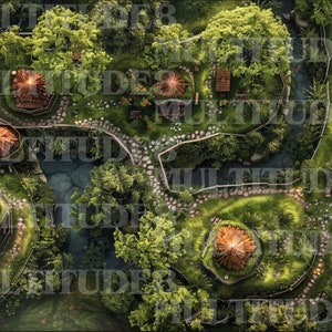 Shire-kaart, gevechtskaart, DnD-gevechtskaart, Dungeons and Dragons, TableTop Simulator, digitale kaart, 5e, Roll20, Fantasy Grounds, Foundry, VTT