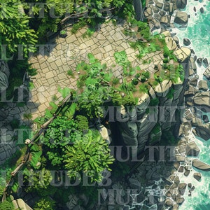Cliff Day Map, Battle Map, DnD Battle Map, Dungeons and Dragons, TableTop Simulator, Digitale kaart, 5e, Roll20, Fantasy Grounds, Foundry, VTT