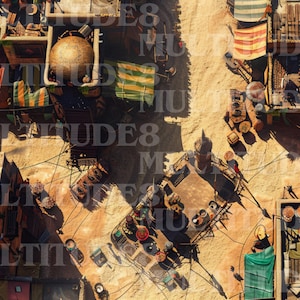 Desert Market Map, Battle Map, DnD Battle Map, Dungeons and Dragons, TableTop Simulator, Digitale kaart, 5e, Roll20, Fantasy Grounds, Foundry, VTT