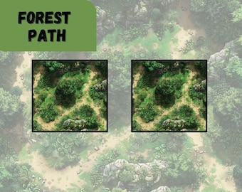 Forest Path, Battle Map, DnD Battle Map, Dungeons and Dragons, TableTop Simulator, Digital Map,5e, Roll20, Fantasy Grounds, Instant Download
