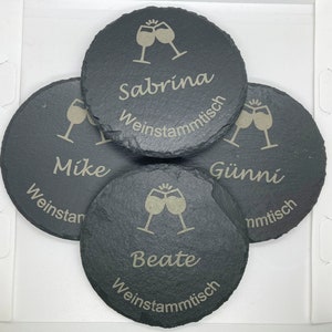 Slate Coaster Personalised Text Logo Laser Engraved Gift Wedding Birthday Christmas Tea Coffee Gin Beer Wine Whiskey
