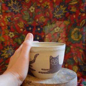 Tasse Chat -  céramique/poterie artisanale et poétique