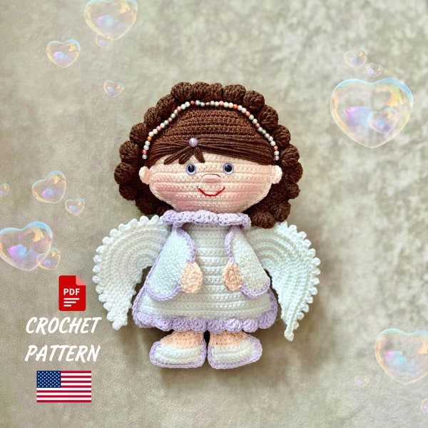 Crochet Snuggler Angel Pattern, Amigurumi Easter angel pattern, Angel pattern tutorial, Amigurumi lovey pattern, Crochet pattern Rag Doll