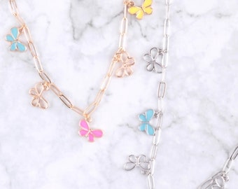 Butterfly dainty charm necklace