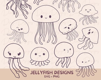 Jellyfish svg, cartoon jellyfish clipart, jellyfish cut file, jellyfish cricut, jellyfish coloring svg, kid drawing jellyfish, jellyfish png