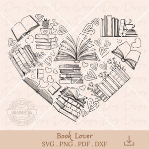 Boek harten png, geliefde boek svg, geliefde leest bloemen svg, Valentijnsdag png, botanisch boek clipart, bibliotheek png, boekwinkel vector.