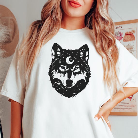 Mystical Wolf Clipart, Wolf Head Png, Wolf Cricut, Wolf Witchy Cut