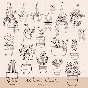 Kamerplanten svg, kamerbloemen clipart, kamerplanten svg, bloemenbestanden svg, plantkunde svg cricut, hangplanten clipart