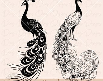 孔雀の SVG、孔雀のクリップアート、孔雀のクリカット カット ファイル