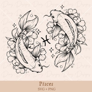 Signe du zodiaque Poissons svg, Symbole Poissons svg, Fichier coupé zodiaque Poissons, Horoscope Poissons svg, clipart signe astrologie, Clipart Poissons