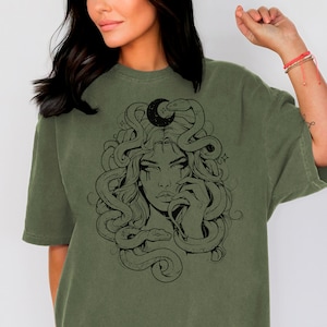 Medusa svg file, medusa png, medusa tattoo svg, medusa vector, greek mythology svg, medusa head clipart, greek goddess svg, snake head png. image 2