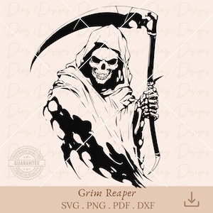 Sensenmann Skelett SVG, Todessvg, Gothic Totenkopf SVG, Sensenmann Tattoo png, Gothic Tattoo png, Sensenmann Schnittdatei, Halloween SVG, Terror png
