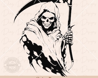 死神の骸骨 SVG、死 SVG、ゴシック スカル SVG、死神のタトゥー png