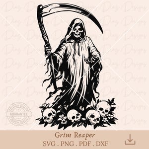 Sensenmann Skelett SVG, Todessvg, Gothic Totenkopf SVG, Sensenmann Tattoo png, Gothic Tattoo png, Sensenmann Schnittdatei, Halloween Totenkopf SVG.