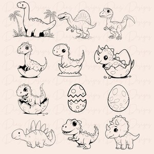 Dinosaur svg bundle, dino svg, dinosaur outline svg, jurassic svg, t-rex svg cut file, dinosaur clipart, cricut dinosaur, dinosaur cut files image 3