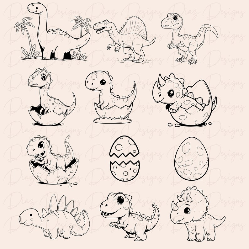 Dinosaur svg bundle, dino svg, dinosaur outline svg, jurassic svg, t-rex svg cut file, dinosaur clipart, cricut dinosaur, dinosaur cut files image 3