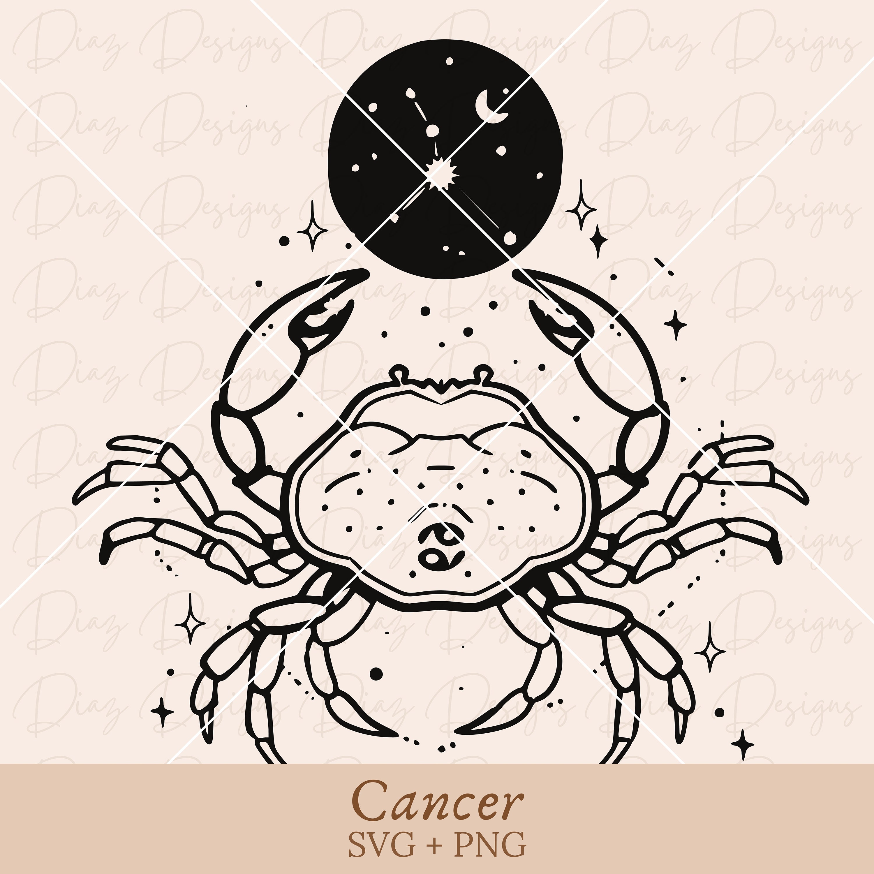 蟹座の星座 SVG、蟹座のシンボル SVG、蟹座の星占いベクター、蟹座の