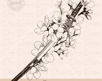 katana sword svg, Japanese samurai svg, ninja sword svg, samurai png cut file, samurai clipart, ninja clipart, samurai warrior png cricut