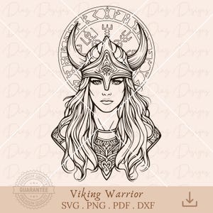 Viking woman warrior svg, valkyrie svg, valhalla png, celtic runes svg, viking clipart, freya design, norse mythology svg, runes clipart.