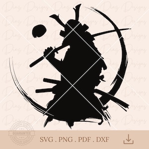 Japanese samurai svg, samurai silhouette png cut file, katana cricut, japanese warrior vector, samurai warrior svg, bushido svg, ronin svg
