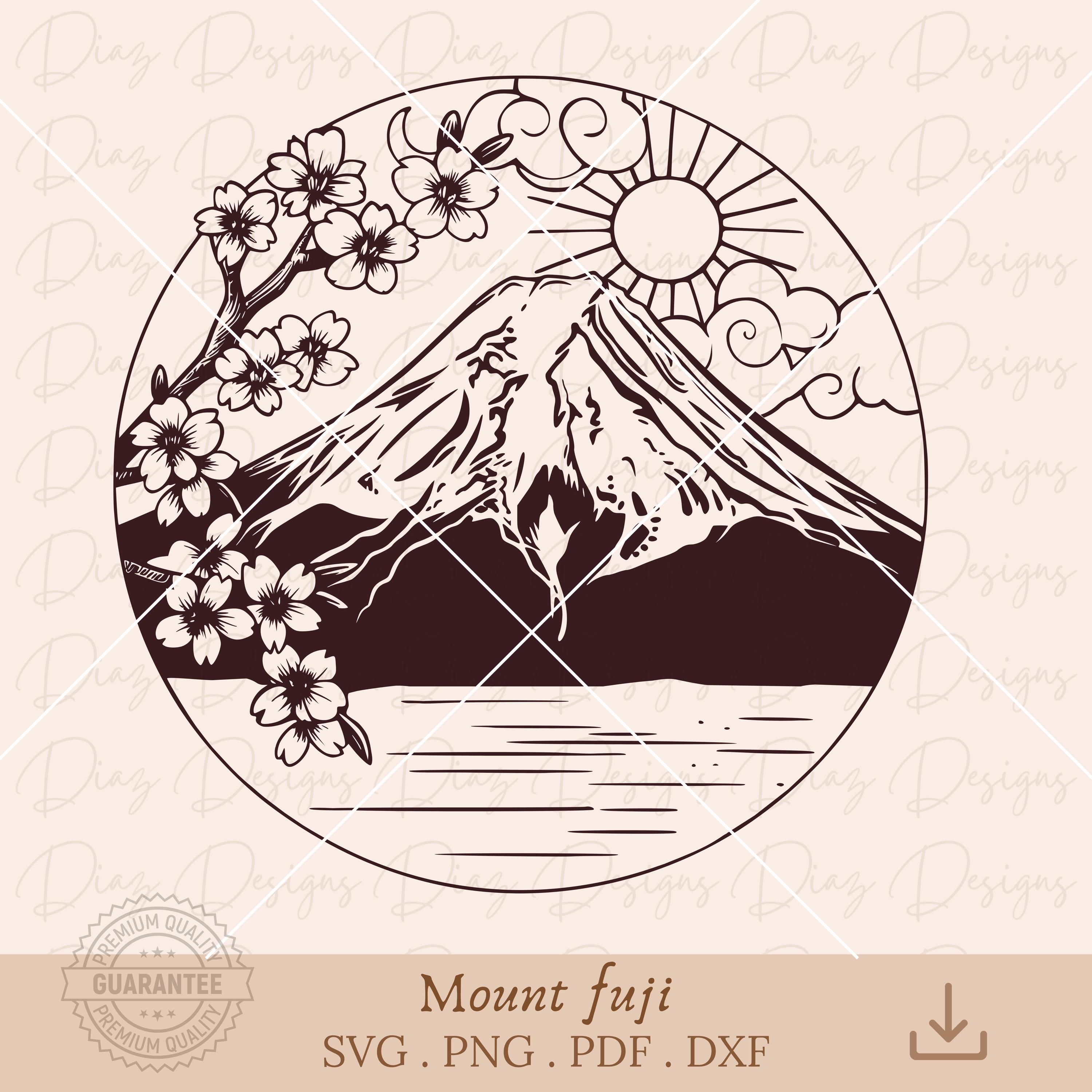 Mount Fuji Japan Svg, Mount Fuji Clipart, Mount Fuji Vector