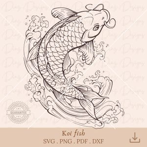 Japanese koi fish svg, koi fish clipart, koi carps svg, koi fish tattoo cricut, japanese tattoo clipart, chinese fish svg, koi carp cut file