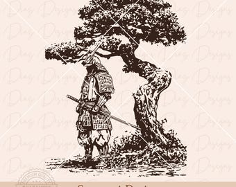 Samurai svg, samurai warrior png, samurai katana clipart, samurai sword vector, japanese tree svg, ronin svg, bushido svg, sakura svg.