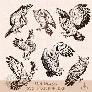 Archivo corte búho svg, volando búho clipart, vector pájaro búho, cricut búho, búho png, lindo búho svg, silueta búho, dibujos búho png.