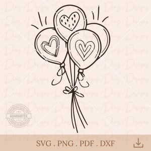 Geburtstagsballons SVG, Cricut-Ballons, Partyballons, Ballon-Schnittdatei, Ballon-Clipart, Ballon-Umriss, Ballon-Vektor, Feier-PNG.