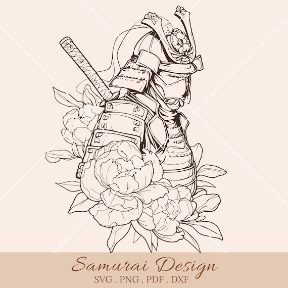 Japanese Samurai Svg, Samurai Png Cut File, Samurai Clipart