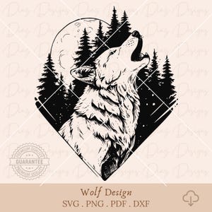 Wolf howling svg, wolf head svg, wolf howling clipart, wolf tattoo png, wolf mountain svg, mountain scene vector, wolf cricut, wolf cut file