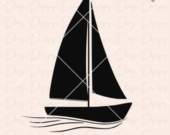 sailing boat silhouette svg, sailing boat clipart, sailboat cut files, sailboat silhouette cricut, sailing boat png, sailing ship vector.
