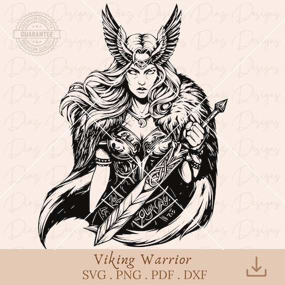 Mujer vikinga guerrera svg, Valquiria svg, freya svg, valquiria clipart, vikinga png, valhalla svg, mitologia nordica svg, vikinga clipart.