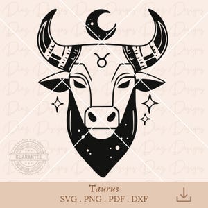 Segno zodiacale Toro in formato SVG, simbolo del Toro in formato SVG, oroscopo del Toro png, file di taglio dello zodiaco del Toro, clipart astrologia del Toro, clipart del Toro.