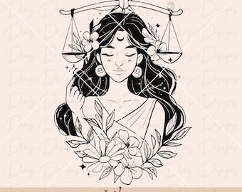 Libra zodiac symbol svg, libra sign vector, libra horoscope symbol clipart, libra constellation svg, astrology sign png, zodiac cut file.