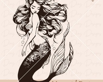 Mermaid svg bundle, mermaid clipart, cute mermaid svg cricut, mermaid sea cut file, ocean mermaid svg, mermaid girl png, mermaid vector.