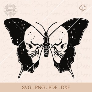 Skull butterfly svg, butterfly tattoo clipart, butterfly cricut, skull butterfly vector, butterfly cut file, skull moth svg, moth tattoo svg