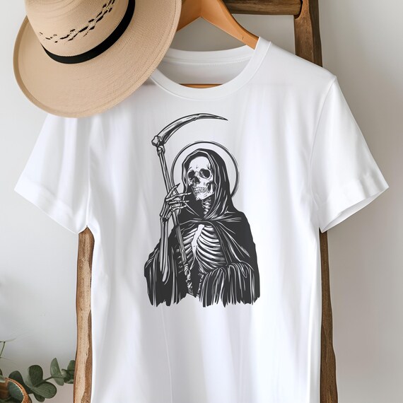 死神の骸骨 SVG、死 SVG、ゴシック スカル PNG、死神のタトゥー PNG