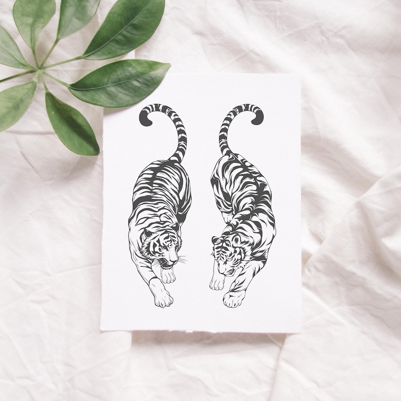 Japanska tigrar svg, tigerhuvud svg, japansk tigertatuering, tigeransikte clipart, vild tiger png, tigervektor, tigerdjur Cricut. bild 8