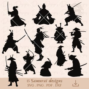 Japanese samurai svg, samurai silhouette png cut file, samurai clipart, japanese warrior vector, samurai warrior svg, bushido svg, ronin svg