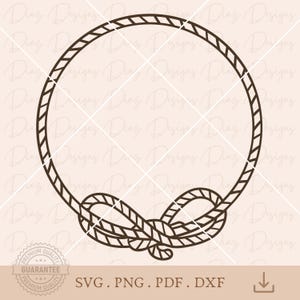 Retro Cowgirl Lasso SVG, Cowboy Seil Kreis Cricut, Seil Kreis SVG, Lasso PNG, Cowboy Einladung, Wild West PNG, Rodeo Vektor.