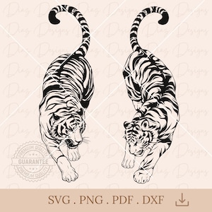 Japanische Tiger SVG, Tigerkopf SVG, japanische Tattoo-Tiger, Tigergesicht Clipart, wilder Tiger PNG, Tiger-Vektor, Tigertier Cricut.