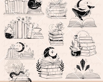 Magic book svg, magical book png, mystical book png, spell book svg, witchy bookworm svg, witchcraft png, book lovers png, floral book svg.
