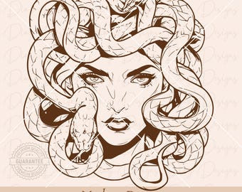 Medusa svg file, medusa png, medusa shirt svg, medusa vector, greek mythology svg, medusa clipart, greek goddess svg, snake head svg