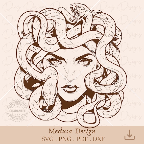 Medusa Svg, medusa serpiente png, medusa clipart, archivo de corte medusa, mitologia griega medusa svg, gorgona svg, dioses griegos svg.