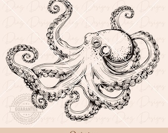 Octopus svg, kraken clipart, ocean life cricut, octopus vector, sea animal cut file, ocean animals svg, tentacles svg, sea creature clipart.