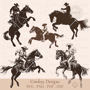 Cavallo da cowboy retrò in formato SVG, cowboy da rodeo in formato Cricut, cavallo da equitazione in formato Clipart, cowboy western in formato SVG, selvaggio West in formato Cricut, ranch in formato SVG.