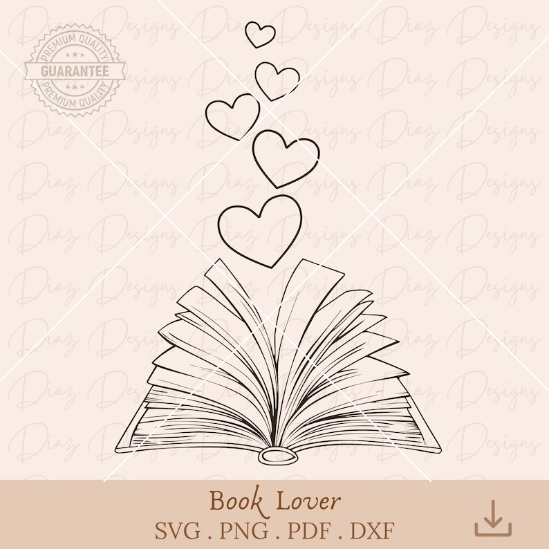 Heart book svg, book lovers png, valentines day svg, open flowers book clipart, reading svg, wildflower book svg, library books cut file. image 1