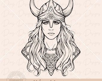 Viking krijger vrouw svg, Valkyrie png, freya svg, valkyrie clipart, viking png, valhalla svg, noordse mythologie svg, viking cricut.