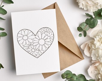 Daisy Floral Heart Wreath Svg, Daisies Floral Frame Svg, Daisy